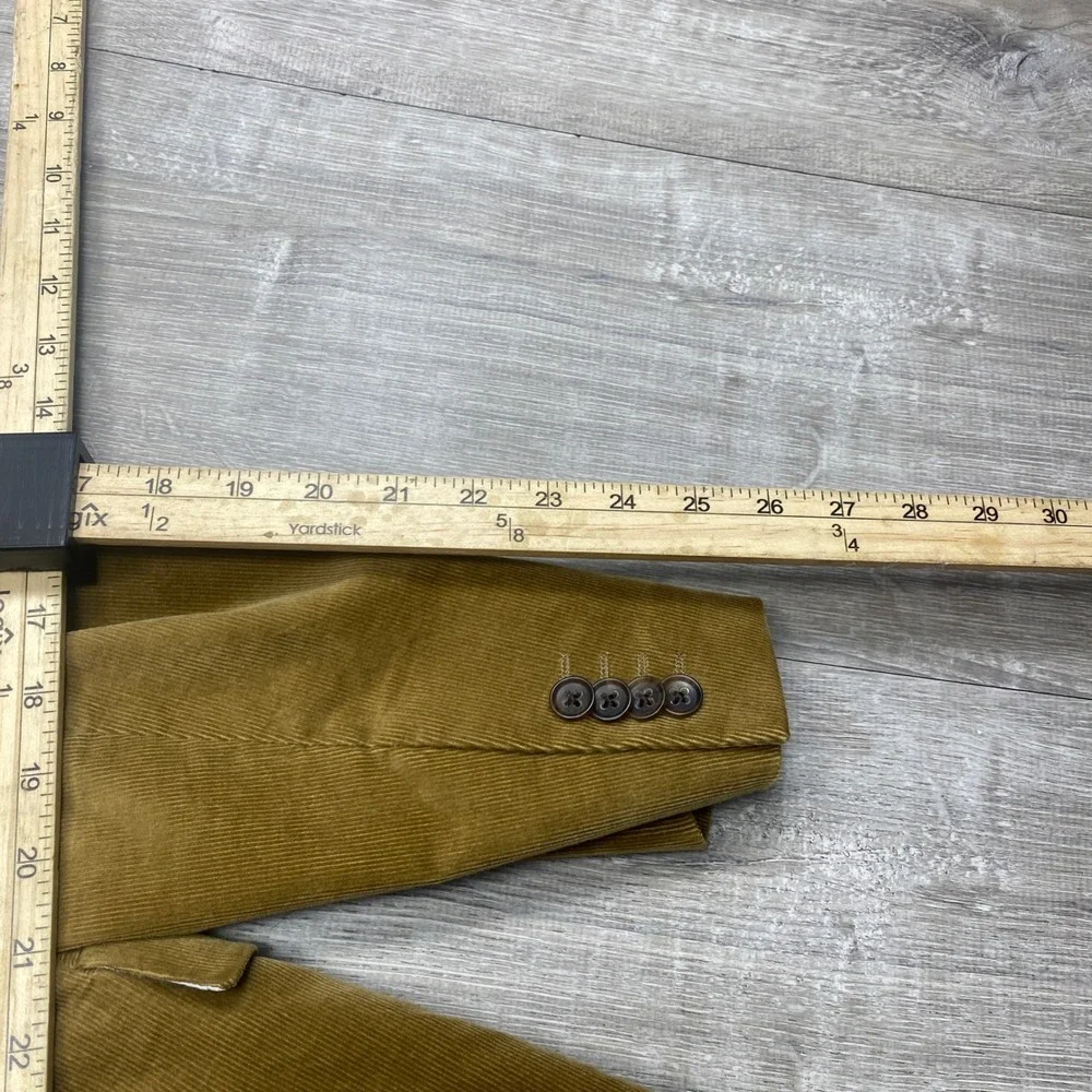 Banana Republic Mens 44R Corduroy Blazer Tan Mustard Duca Visconti Tailored Fit